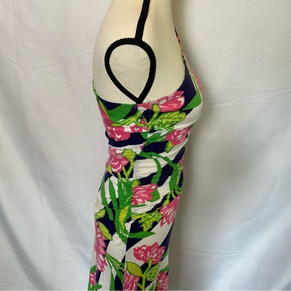 Lilly Pulitzer Women's Madison Dress Small Floral‎ Striped One Shoulder Ruched - Picture 10 of 14
